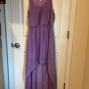 Charming Charlie purple high low dress